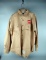 Two Vintage Khaki with Green Pinstripe Coke Uniform Shirts