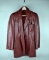 Vintage Etienne Aigner Women's Oxblood Leather Jacket Size 10 & Matching Key Ring Coin Pouch