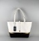 Vince Camuto SnowWhite Black Combo Leather Tote with Storage Bag