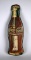 Vintage Coca-Cola Advertising 17” Bottle-Shaped Metal Thermometer Sign