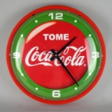 Hanover Clocks 14” Round Spanish “TOME” Coca-Cola Advertising Battery Powered Wall Clock
