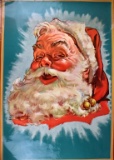 Lot of Three Vintage Santa Claus Head Lithographic Posters