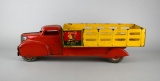 Vintage Marx Toy 1940s Pressed Steel Stake Body Delivery Truck