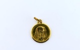 18K Gold Madonna Medallion Pendant