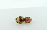 Lot of Two 10K Gold Balfour or Star School Rings