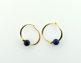 14K Gold and Blue Lapis Earrings