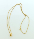 14K Gold 18” Chain Necklace with 14K Gold and Tanzanite Pendant