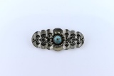 Vintage Native American Pawn Silver and Turquoise Pin