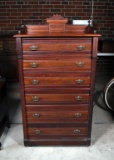 Antique Late 19th C. Eastlake Walnut Tall Chest