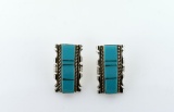 SF Sterling Silver and Turquoise Earrings