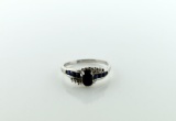 Sterling Silver and Blue Sapphire Ring, Size 7.5
