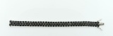 Sterling Silver and Oval Cut Blue Sapphires Bracelet, 7.25” L