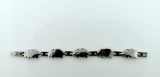 Sterling Silver Elephant Train Link Bracelet, 7.25” L