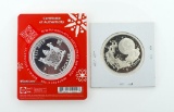 2 Silver Coca-Cola Coins: Fiji 2019 $1 Holiday .999 Fine Silver & “Always Santa's Favorite” Sterling