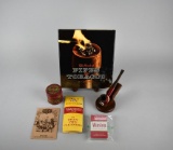 Lot of Tobacco Items: Book, Tin, Pipe w/ Stand, Playing Cards, Pipe Cleaners, & Ephemera