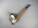 Vintage German Porcelain Bowl Long Stem Pipe