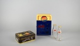 Lot of Pepsi-Cola Themed Items: 1998 Two-Band Radio, Price Products Tin, Bottle S&P Shakers