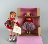 Lot of Two Madame Alexander Coca-Cola Advertising Dolls: Carhop Doll & Time Out for Sockhop Doll