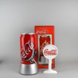 Lot of “Enjoy Coca-Cola”  Rotating Lamp & Cast Iron Coca-Cola Door Stop