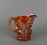 Vintage Imperial Marigold Star Medallion Carnival Glass 6” Pitcher