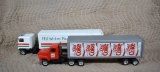 Lot of Two Ertl Co. Die-Cast Transport Trucks: Hillshire Farm Sausage & 1997 Diet Coke