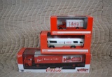 Lot of Three Original Box Coca-Cola Die-Cast Metal Vehicles