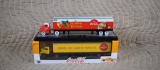 Lot of Two M2 Machines Coca-Cola Transport Trucks with Pickup Truck or Car in Trailer