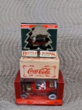 Lot of Three Coca-Cola Christmas Themed Cars & Ornament