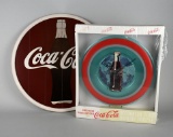 Lot of Two Coca-Cola Advertising Wall Decor Pieces: 18” Sign & 11” Clock (Unopened)