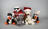 Lot of Six Coca-Cola Brand Plush/Bean Bag Animals