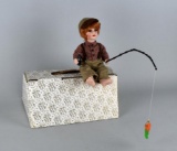 Franklin Mint Heirloom Doll Ltd. Ed. Coca-Cola Co. Tiny Tyke “Jimmy” w/ Fishing Pole  Accessory