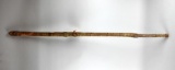 Mark N. Akers, Rustic Carved Wood Walking Stick w/ Leather Wrist Cord, SC