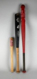 Lot of Three Coca-Cola Marked Wood Ball Bats: One Souvenir Size, Two Competition Size