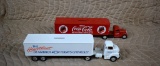 Two Ertl Die-Cast Replica Transport Truck Banks: Chevrolet Heartbeat of America & Drink Coca-Cola