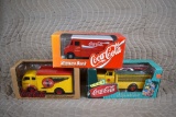 Three Ertl Die-Cast Coca-Cola Replica Delivery Vans/Truck Banks