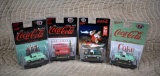 Four M2 Machines Blister Packs of Coca-Cola Advertising Die-Cast Vehicles