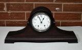 Antique Ansonia Tambour Shelf Clock, Dark Fumed Oak Case