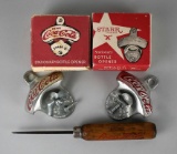 Three Coca-Cola Serving Items: Ice Pick & Two Starr Stationary Bottle Openers