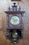 Antique Eduard Lochner Walnut Case Wall Clock