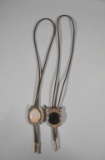 Two Vintage Bolo Ties w/ Stone Cabochons