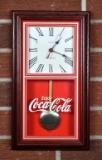 Contemporary Hanover Coca-Cola Advertising Quartz Pendulum Battery Powered Clock