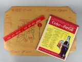 Lot of Vintage Coca-Cola Advertising School Items: Ruler, Book Cover, Measurements Chart