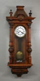 Antique Walnut Case Wall Regulator Clock