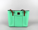 Dooney & Bourke Mint Green & Brown Leather Tote
