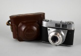 Vintage Kodak Retinette IA Camera w/ Schneider-Kreuznach Reomar f3.5 50 mm Lens, Leather Case