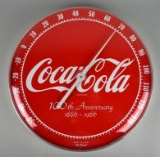 Tru Temp Coca-Cola 100th Anniversary 12” Button Sign Thermometer, USA 1986