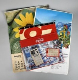 Lot of Vintage Coca-Cola Advertising Calendars Including Rare 1972 Misprint Calendar