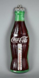 Vintage Donasco Coca-Cola Advertising 17” Bottle-Shaped Metal Thermometer Sign, Lot 92