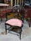Elegant Sheraton Style Hand Painted Black Lacquer Ladies Desk Chair