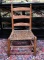 Primitive Antique Arched Ladderback Side Chair with Splint Seat, Child's Height